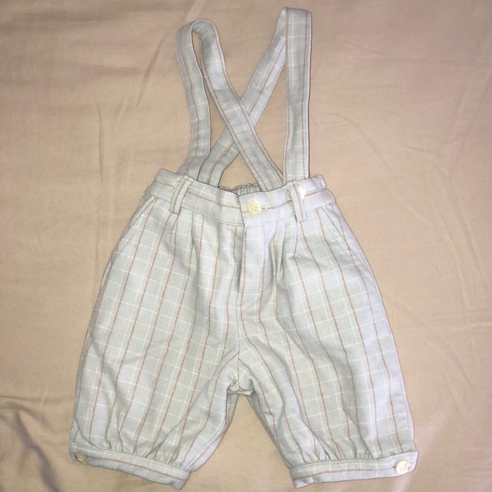Tartine et Chocolat Plaid Wool Jumper Overalls